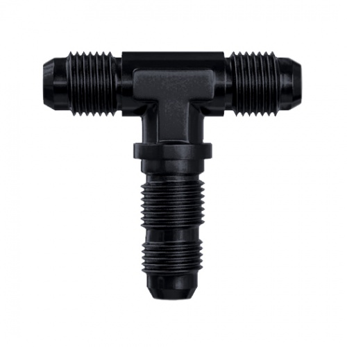 Goodridge -03 Aluminum Male Tee Bulkhead Black