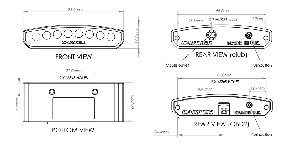 Cartek Sequential Shift Light - CK-LS-OBD - race-parts.com