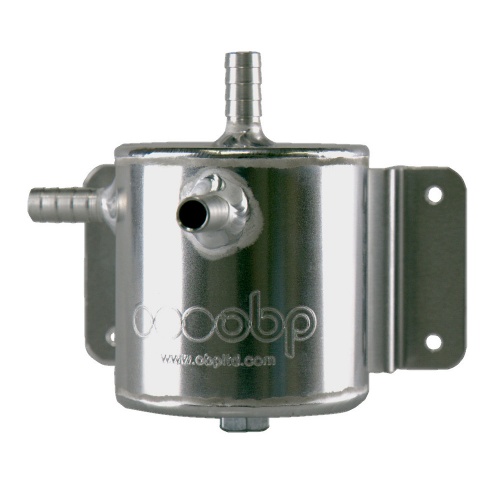 OBP 0.5 Liter Bulkhead Mount Catch Tank Round Non-Baffled