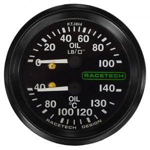 Racetech Combined Oil Pressure/Oil Temperature Gauge